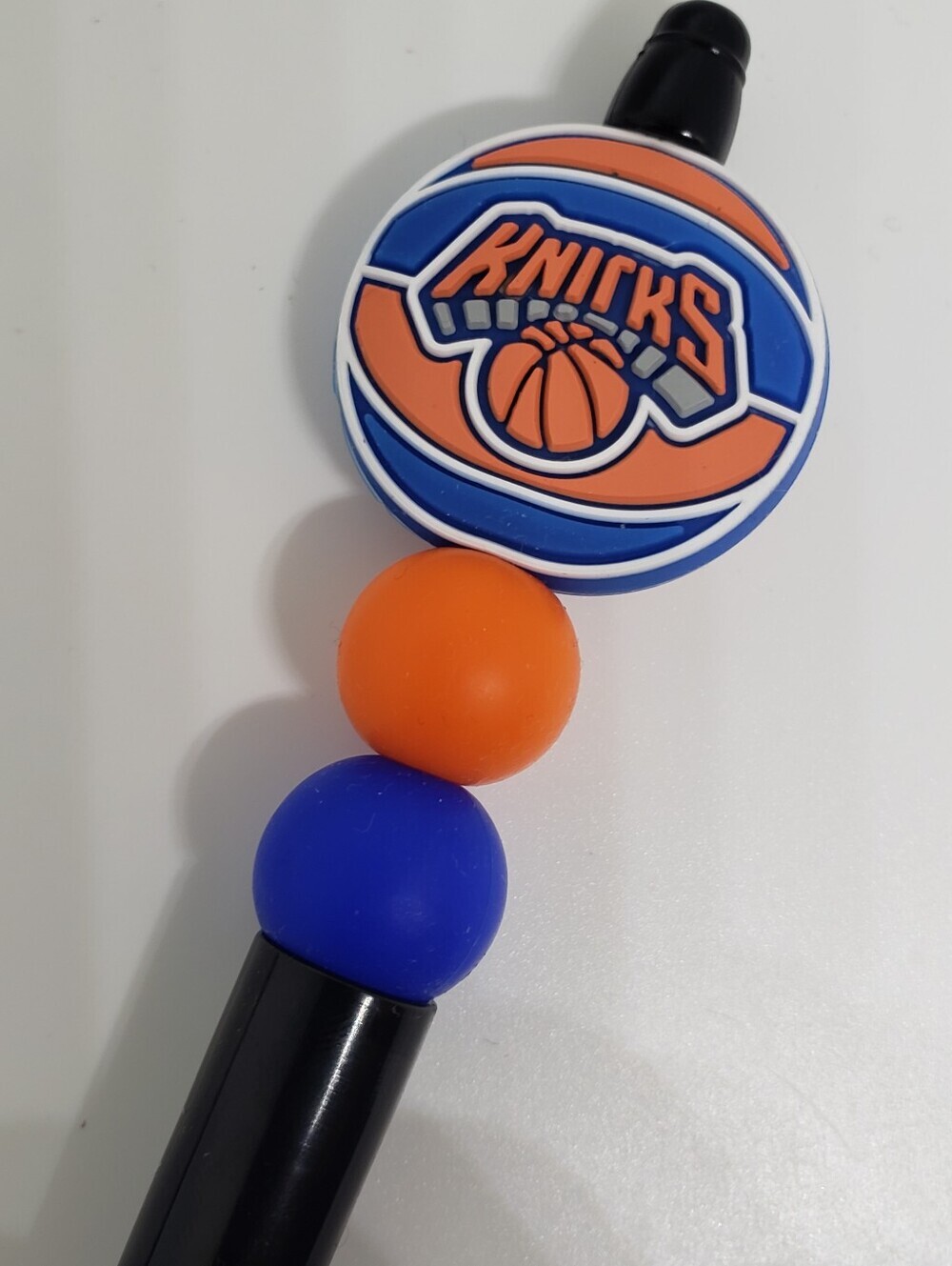 Handmade Silicone Focal Beaded New York Knicks Pen